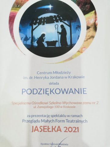 Jasełka podziekowanie