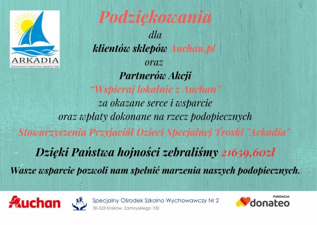 Podziękowanie Auchan